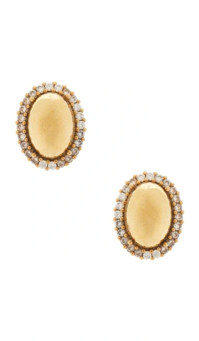 Anton Heunis Clasp Oval Stud Earrings In Metallic