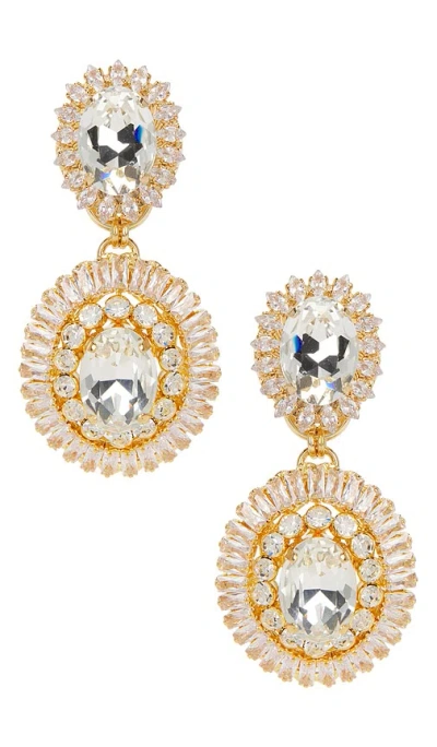 Anton Heunis Clip Oval Pendant Drop Earrings In Gold