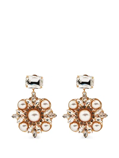 Anton Heunis Crystal-embellished Faux-pearl Earrings In Gold