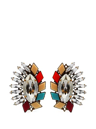 Anton Heunis Crystal-embellished Geometric Earrings In Multi