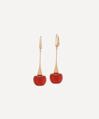 Anton Heunis Gold-plated Cherry Pendant Hook Earrings