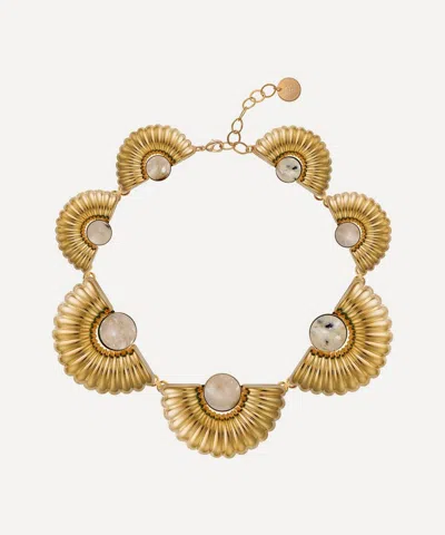 Anton Heunis Gold-plated Short Consecutive White Arch Gadrooned Necklace