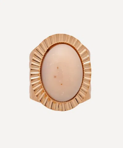 Anton Heunis Gold-plated White Adjustable Lily Pad Ring In Gold/white