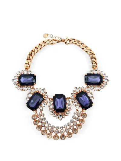 Anton Heunis Leto Crystal-embellished Curb-link Necklace In Gold