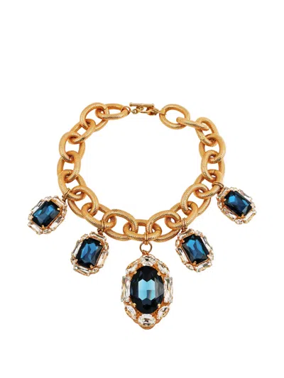 Anton Heunis Medusa Crystal-embellished Chunky-link Necklace In Gold
