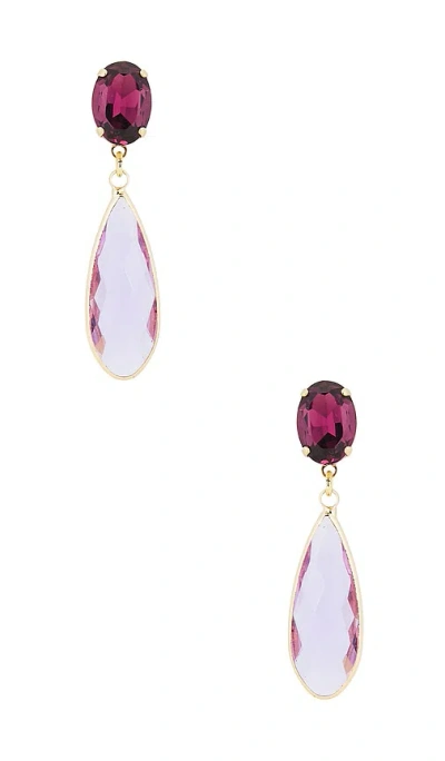 Anton Heunis Omega Clasp Colour Drop Earrings In Purple  Lilac & Gold