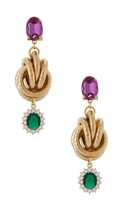 Anton Heunis Omega Clasp Knot & Charm Pendant Earrings