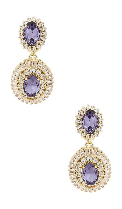 Anton Heunis Omega Clasp Oval Disc Chandeliers Earrings In 坦桑石蓝