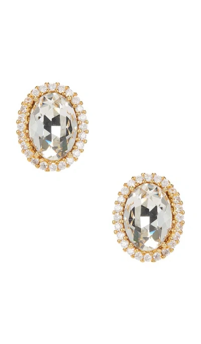 Anton Heunis Omega Clasp Oval Stud Earrings In Gold