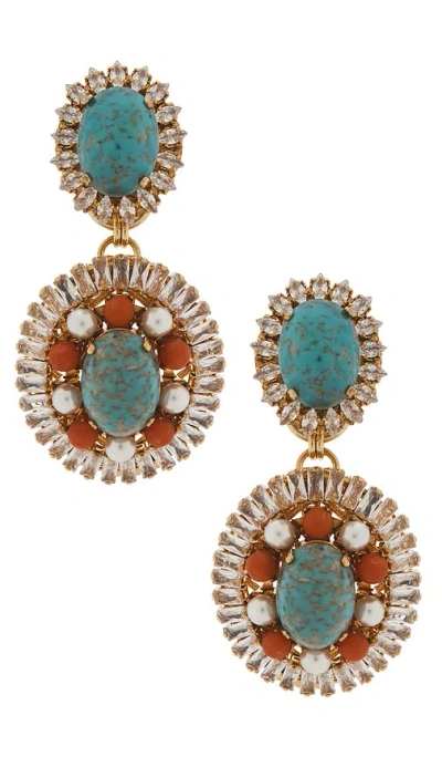 Anton Heunis Oval Disc Chandelier Earrings In Neutral