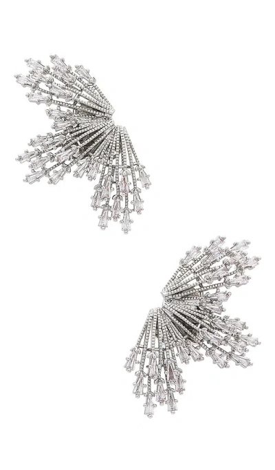 Anton Heunis Sunburst Earrings In Metallic Silver
