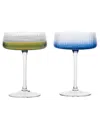 Anton Studio Designs Empire Blue Champagne Coupes, Set Of 2 In Blue
