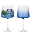 Anton Studio Designs Empire Blue Gin Glasses, Set Of 2 In Blue