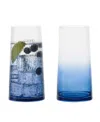 Anton Studio Designs Empire Blue Highball Tumblers, Set Of 2 In Blue