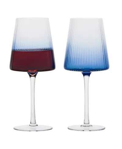 Anton Studio Designs Empire Blue Wine Glasses, Set Of 2