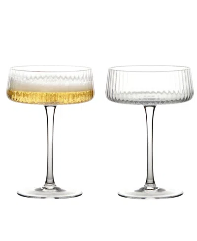Anton Studio Designs Empire Clear Champagne Coupes, Set Of 2
