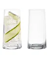 Anton Studio Designs Set Of 2 Empire Clear Highball Tumblers In Clear
