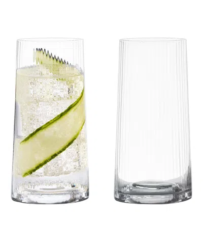 ANTON STUDIO DESIGNS EMPIRE CLEAR HIGHBALL TUMBLERS, SET OF 2