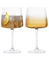 Anton Studio Designs Empire Gin Glasses Amber, Set Of 2 In Amber
