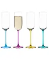 Anton Studio Designs Gala Champagne Flutes, Set Of 4 In Multicolor