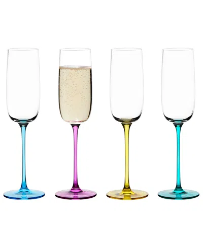Anton Studio Designs Gala Champagne Flutes, Set Of 4 In Multicolor