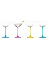 Anton Studio Designs Gala Cocktail Glasses, Set Of 4 In Multicolor