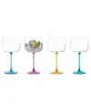 Anton Studio Designs Gala Gin Glasses, Set Of 4 In Multicolor