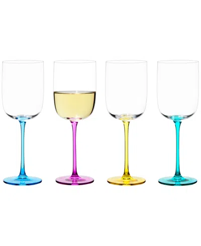 Anton Studio Designs Gala Wine Glasses, Set Of 4 In Multicolor