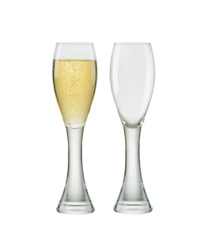Anton Studio Designs Manhattan Champagne Flutes, Set Of 2 In Clear