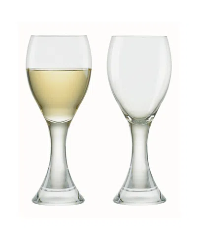 Anton Studio Designs Manhattan White Wine Glasses, Set Of 2 In Clear