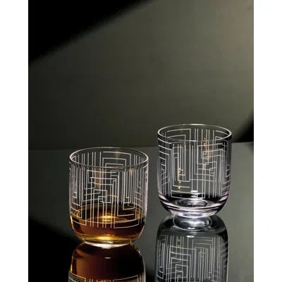 Anton Studio Designs Maze - Double Old Fashioned Tumblers - Clear