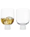 Anton Studio Designs Oslo Double Old Fashioned Tumblers Frost, Set Of 2 In Clear