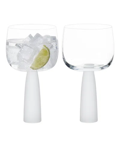 Anton Studio Designs Oslo Gin Glasses Frost, Set Of 2 In Clear