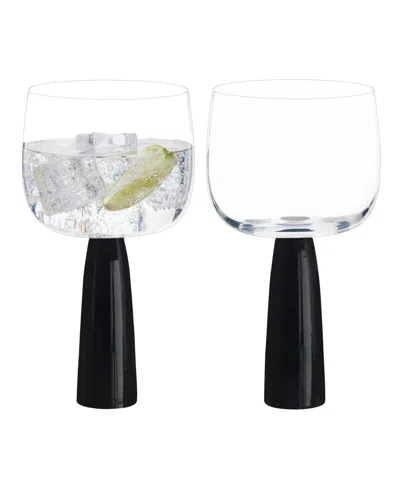 Anton Studio Designs Oslo Gin Glasses, Set Of 2 In Black