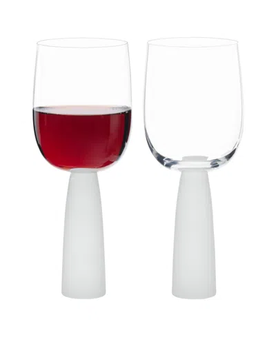 Anton Studio Designs Oslo Wine Glasses Frost, Set Of 2 In Clear