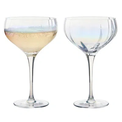 Anton Studio Designs Palazzo 13.5oz. Glass Coupe Stemware Set In Pearl