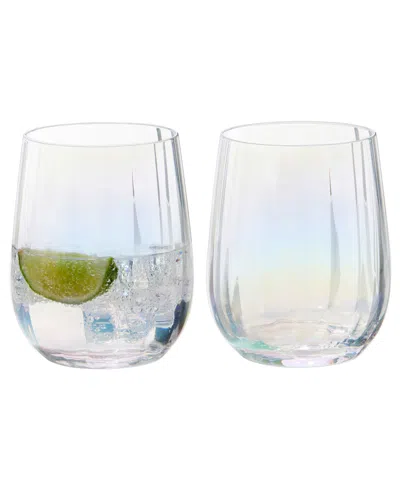 Anton Studio Designs Palazzo Double Old Fashioned Tumblers / Stemless Wines, Set Of 2 In Multicolor
