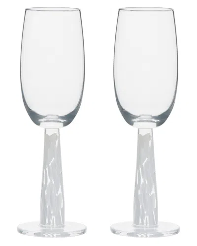 Anton Studio Designs Set Of 2 Björn Champagne Flutes In White