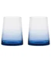 Anton Studio Designs Set Of 2 Empire Blue Dof Tumblers In Blue