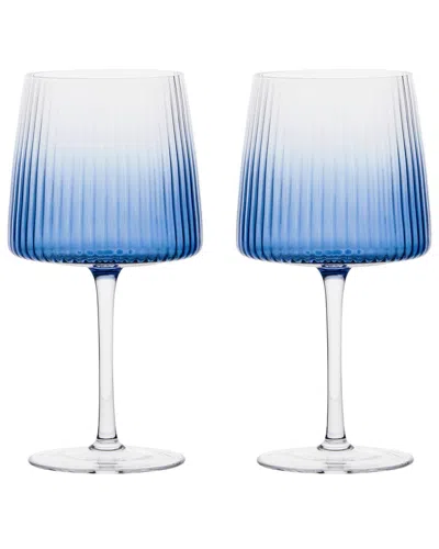 Anton Studio Designs Set Of 2 Empire Blue Gin Glasses