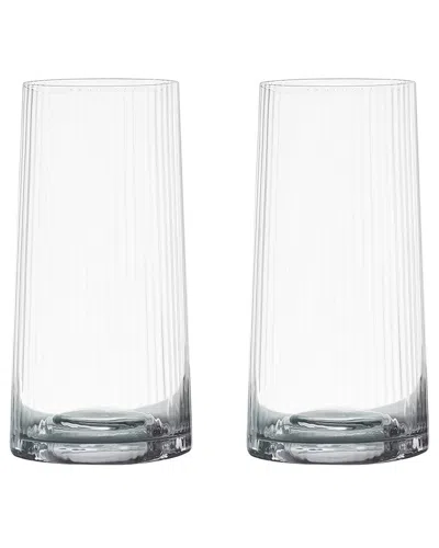 Anton Studio Designs Set Of 2 Empire Clear Highball Tumblers