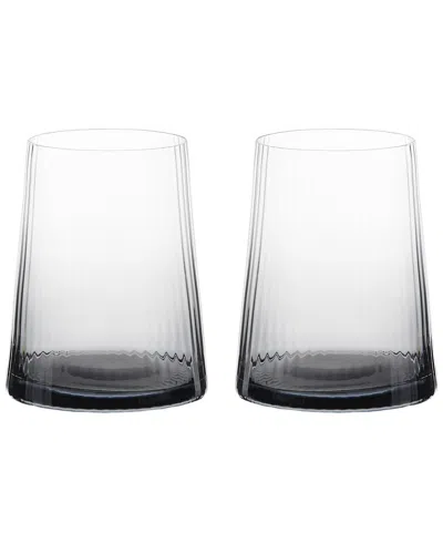 Anton Studio Designs Set Of 2 Empire Dof Tumblers In Grey