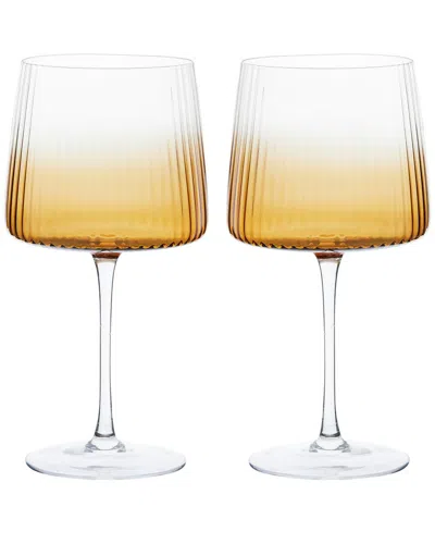 Anton Studio Designs Set Of 2 Empire Gin Glasses In Brown