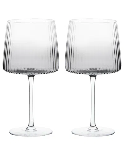 Anton Studio Designs Set Of 2 Empire Gin Glasses In Grey