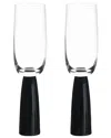 Anton Studio Designs Set Of 2 Oslo Champagne Flutes In Black