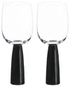 Anton Studio Designs Set Of 2 Oslo Wine Glasses In Black