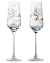 Anton Studio Designs Set Of 2 Skye Champagne Flutes In Gold