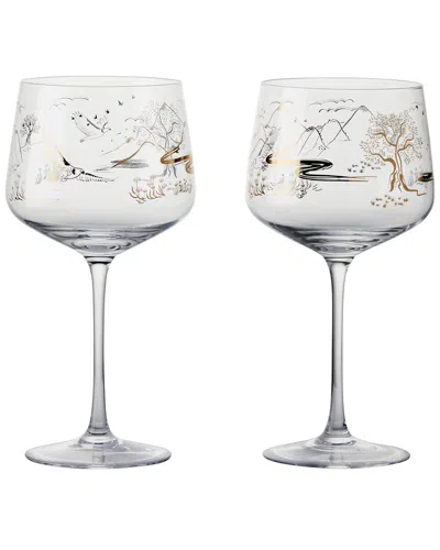 Anton Studio Designs Set Of 2 Skye Gin Glasses In Gold