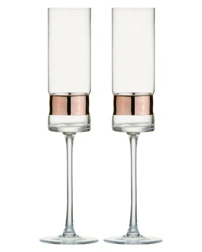 Anton Studio Designs Set Of 2 Soho Champagne Flutes In Gold