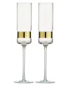 Anton Studio Designs Set Of 2 Soho Champagne Flutes In Gold